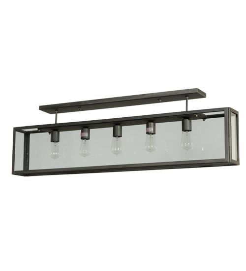 Meyda Lighting Affinity 47" 5-Light Matte Clear Semi-flush Mount Ceiling Light With Clear Shade Glass