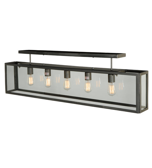 Meyda Lighting Affinity 47" 5-Light Matte Clear Semi-flush Mount Ceiling Light With Clear Shade Glass