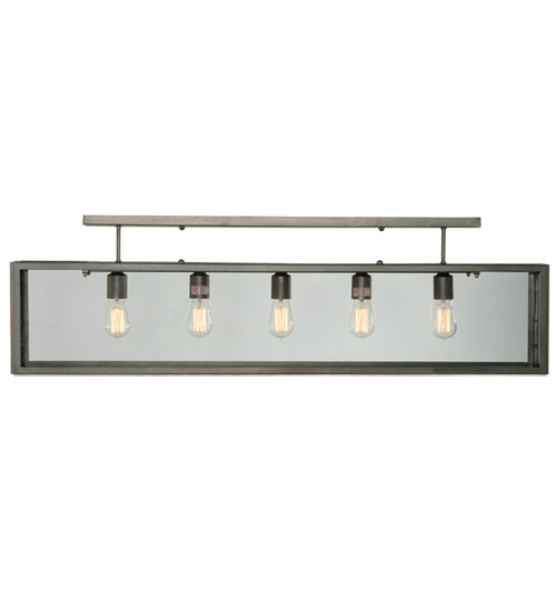 Meyda Lighting Affinity 47" 5-Light Matte Clear Semi-flush Mount Ceiling Light With Clear Shade Glass