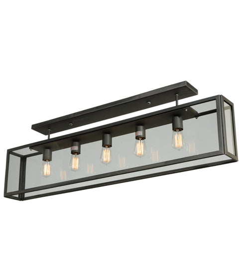 Meyda Lighting Affinity 47" 5-Light Matte Clear Semi-flush Mount Ceiling Light With Clear Shade Glass
