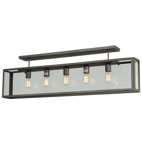 Meyda Lighting Affinity 47" 5-Light Matte Clear Semi-flush Mount Ceiling Light With Clear Shade Glass