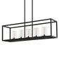 Meyda Lighting Affinity 48" 5-Light Timeless Bronze Island Pendant Light With Clear Shade Glass