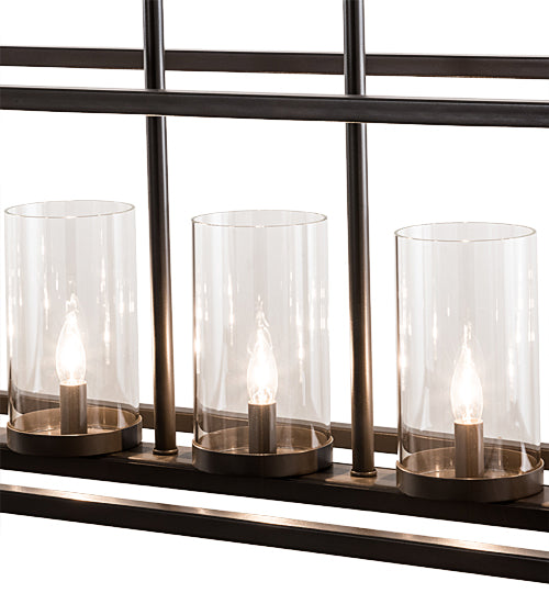 Meyda Lighting Affinity 48" 5-Light Timeless Bronze Island Pendant Light With Clear Shade Glass