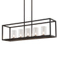 Meyda Lighting Affinity 48" 5-Light Timeless Bronze Island Pendant Light With Clear Shade Glass