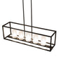 Meyda Lighting Affinity 48" 5-Light Timeless Bronze Island Pendant Light With Frosted Clear Shade Glass