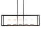 Meyda Lighting Affinity 48" 5-Light Timeless Bronze Island Pendant Light With Frosted Clear Shade Glass