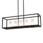 Meyda Lighting Affinity 48" 5-Light Timeless Bronze Island Pendant Light With Frosted Clear Shade Glass