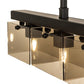 Meyda Lighting Affinity 59" 6-Light Bronze Southland Island Pendant Light With Clear Solar Black Shade Glass