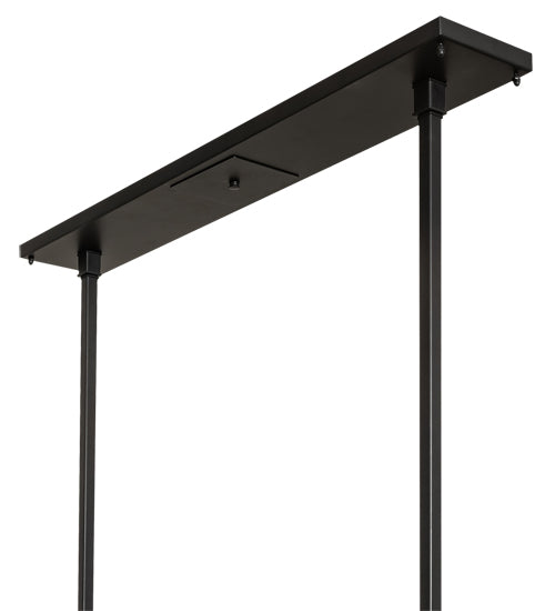 Meyda Lighting Affinity 59" 6-Light Bronze Southland Island Pendant Light With Clear Solar Black Shade Glass