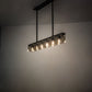 Meyda Lighting Affinity 59" 6-Light Bronze Southland Island Pendant Light With Clear Solar Black Shade Glass