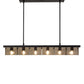 Meyda Lighting Affinity 59" 6-Light Bronze Southland Island Pendant Light With Clear Solar Black Shade Glass