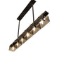 Meyda Lighting Affinity 59" 6-Light Bronze Southland Island Pendant Light With Clear Solar Black Shade Glass