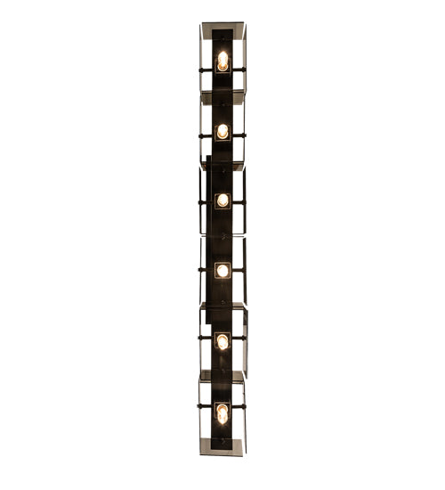 Meyda Lighting Affinity 59" 6-Light Bronze Southland Island Pendant Light With Clear Solar Black Shade Glass