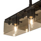 Meyda Lighting Affinity 59" 6-Light Bronze Southland Island Pendant Light With Clear Solar Black Shade Glass