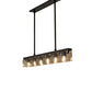 Meyda Lighting Affinity 59" 6-Light Bronze Southland Island Pendant Light With Clear Solar Black Shade Glass