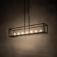 Meyda Lighting Affinity 60" 7-Light Timeless Bronze Island Pendant Light With Clear Shade Glass