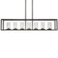 Meyda Lighting Affinity 60" 7-Light Timeless Bronze Island Pendant Light With Clear Shade Glass