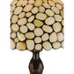 Meyda Lighting Agata 19" Mahogany Bronze Table Lamp With Opal Earthtones Shade Glass
