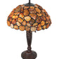 Meyda Lighting Agata 23" 2-Light Mahogany Bronze Table Lamp With Orange Stone Shade