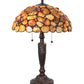 Meyda Lighting Agata 23" 2-Light Mahogany Bronze Table Lamp With Orange Stone Shade