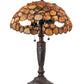 Meyda Lighting Agata 23" 2-Light Mahogany Bronze Table Lamp With Orange Stone Shade