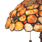 Meyda Lighting Agata 23" 2-Light Mahogany Bronze Table Lamp With Orange Stone Shade