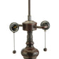 Meyda Lighting Agata 25" 2-Light Mahogany Bronze Table Lamp With Purple Earthtones Shade Glass