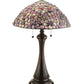 Meyda Lighting Agata 25" 2-Light Mahogany Bronze Table Lamp With Purple Earthtones Shade Glass