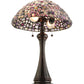 Meyda Lighting Agata 25" 2-Light Mahogany Bronze Table Lamp With Purple Earthtones Shade Glass