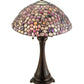 Meyda Lighting Agata 25" 2-Light Mahogany Bronze Table Lamp With Purple Earthtones Shade Glass
