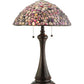 Meyda Lighting Agata 25" 2-Light Mahogany Bronze Table Lamp With Purple Earthtones Shade Glass