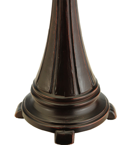 Meyda Lighting Agata 25" 2-Light Mahogany Bronze Table Lamp With Purple Earthtones Shade Glass