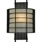 Meyda Lighting Agate 10" Black Wall Sconce With Creme Carrare Idalight Shade Glass