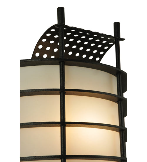 Meyda Lighting Agate 10" Black Wall Sconce With Creme Carrare Idalight Shade Glass