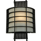 Meyda Lighting Agate 10" Black Wall Sconce With Creme Carrare Idalight Shade Glass
