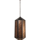 Meyda Lighting Agnes 18" 8-Light Mahogany Bronze Pendant Light With Amber Mica Shade Glass
