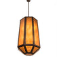 Meyda Lighting Agnes 18" 8-Light Mahogany Bronze Pendant Light With Amber Mica Shade Glass