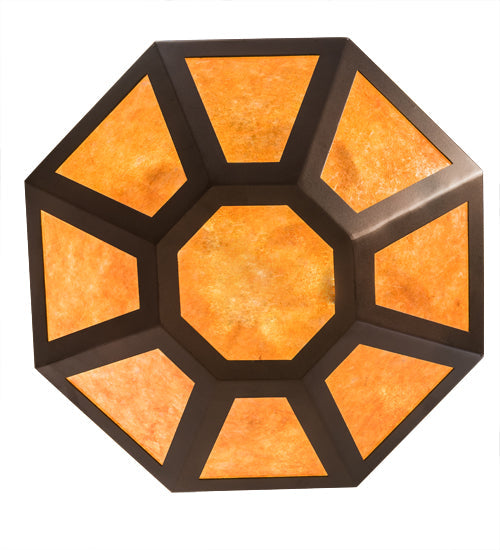Meyda Lighting Agnes 18" 8-Light Mahogany Bronze Pendant Light With Amber Mica Shade Glass