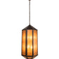 Meyda Lighting Agnes 18" 8-Light Mahogany Bronze Pendant Light With Amber Mica Shade Glass
