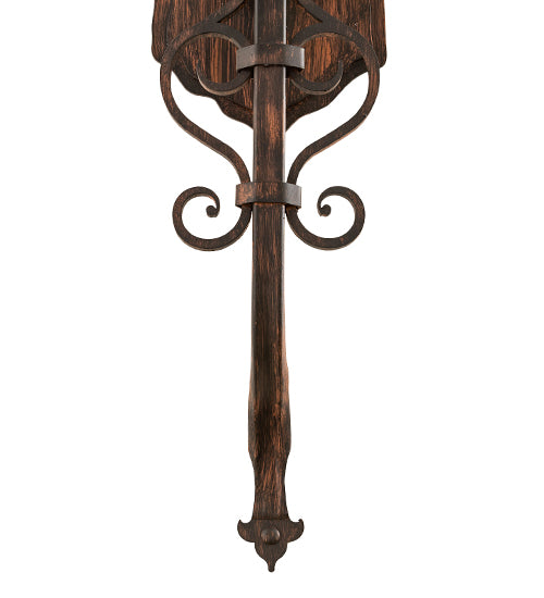 Meyda Lighting Ahriman 10" 3-Light Cimarron Bronze Wall Sconce With Amber Faux Candlelight