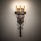 Meyda Lighting Ahriman 10" 3-Light Cimarron Bronze Wall Sconce With Amber Faux Candlelight