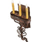 Meyda Lighting Ahriman 10" 3-Light Cimarron Bronze Wall Sconce With Amber Faux Candlelight