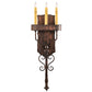 Meyda Lighting Ahriman 10" 3-Light Cimarron Bronze Wall Sconce With Amber Faux Candlelight