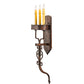 Meyda Lighting Ahriman 10" 3-Light Cimarron Bronze Wall Sconce With Amber Faux Candlelight