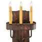 Meyda Lighting Ahriman 10" 3-Light Cimarron Bronze Wall Sconce With Amber Faux Candlelight