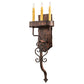 Meyda Lighting Ahriman 10" 3-Light Cimarron Bronze Wall Sconce With Amber Faux Candlelight