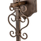 Meyda Lighting Ahriman 10" 3-Light Classic Rust Wall Sconce With Amber Faux Candlelight