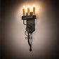 Meyda Lighting Ahriman 10" 3-Light Classic Rust Wall Sconce With Amber Faux Candlelight