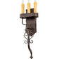 Meyda Lighting Ahriman 10" 3-Light Classic Rust Wall Sconce With Amber Faux Candlelight