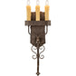 Meyda Lighting Ahriman 10" 3-Light Classic Rust Wall Sconce With Amber Faux Candlelight